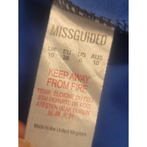 Missguided Womens Blue Snack Print One Shoulder Long Sleeve Knee Length Dress 6 - Picture 9 of 11